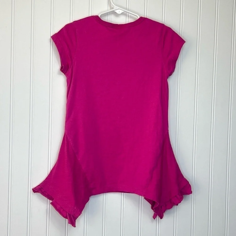 Naartjie Girls Short Sleeve Asymmetrical Tie Dye Tunic Fuchsia Size 6